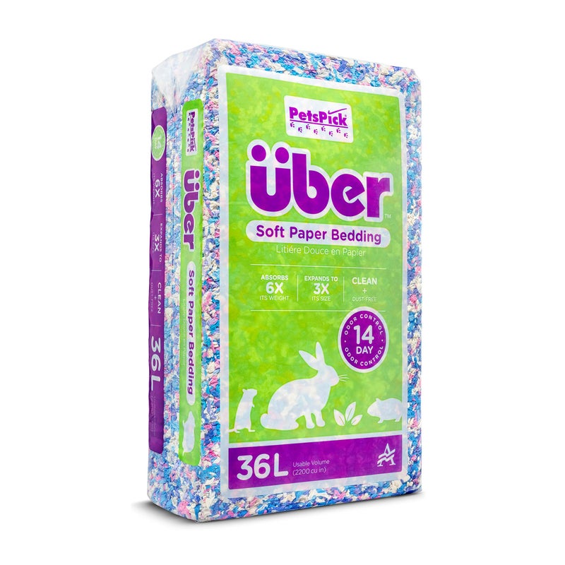 PETSPICK Uber Soft Paper Pet Bedding for Small Animals, Confetti, 36L - Image 1
